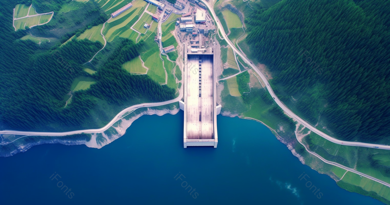 鸟瞰图河流水力发电水库风景,高清,摄影图,摄影图片,图片大全,摄影图免费下载